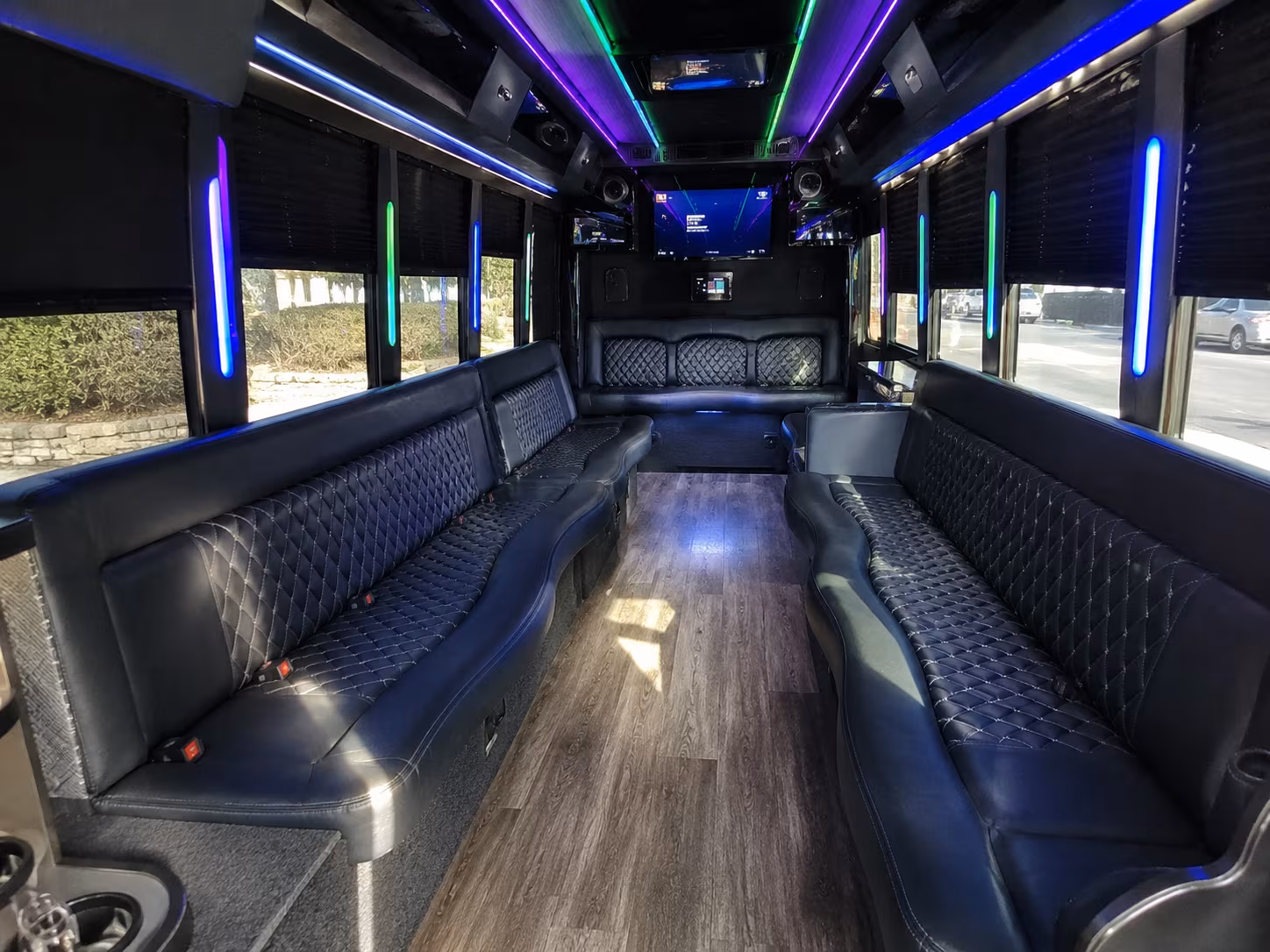 parsippany troy hills 15 passenger party bus interior