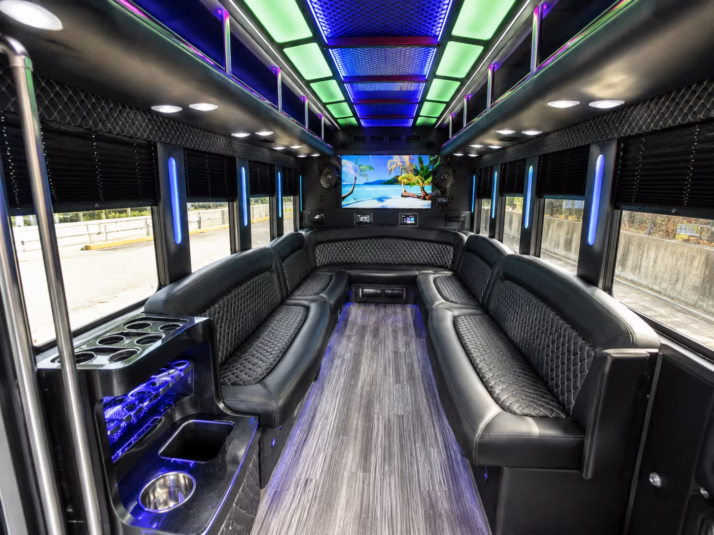 parsippany troy hills 18 passenger party bus inside