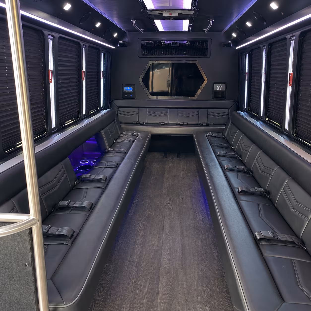 parsippany troy hills 18 passenger party bus interior