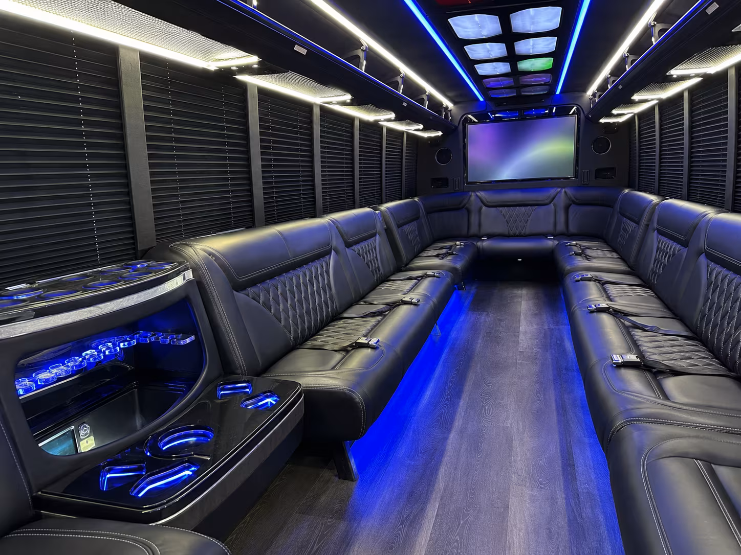 parsippany troy hills 20 passenger party bus inside