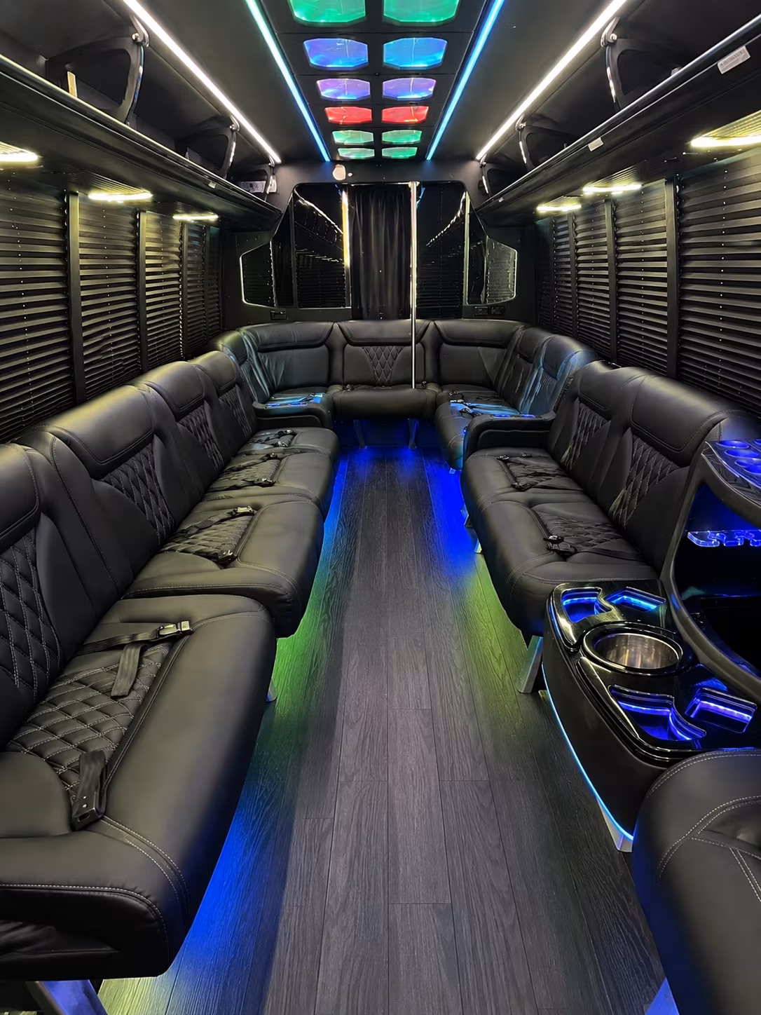 parsippany troy hills 20 passenger party bus interior