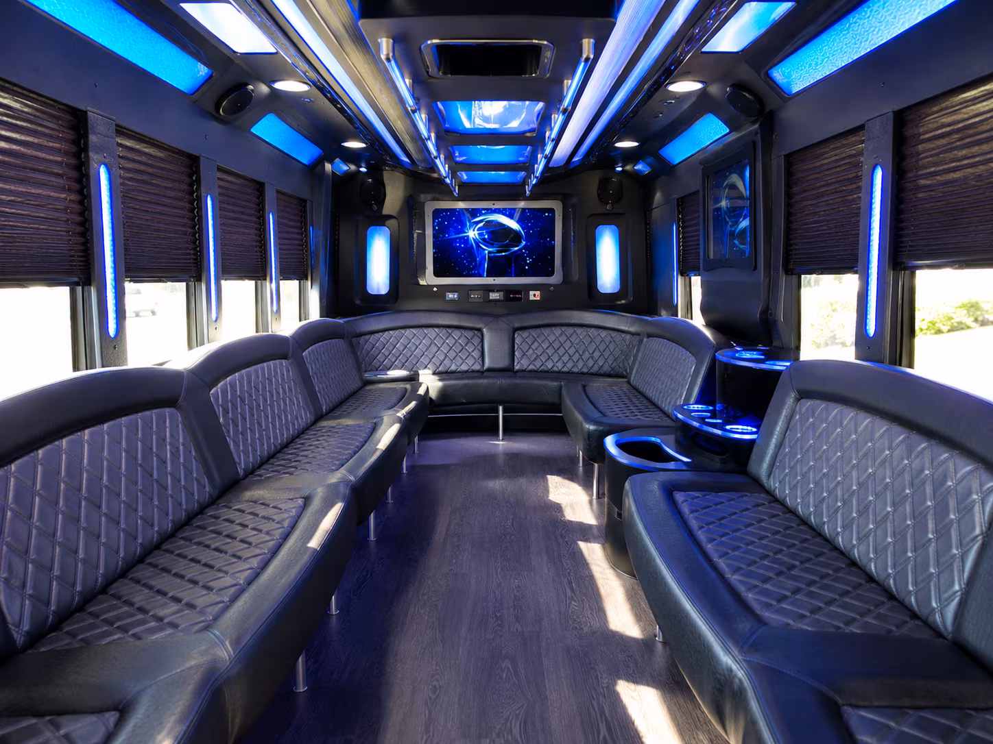 parsippany troy hills 28 passenger party bus inside