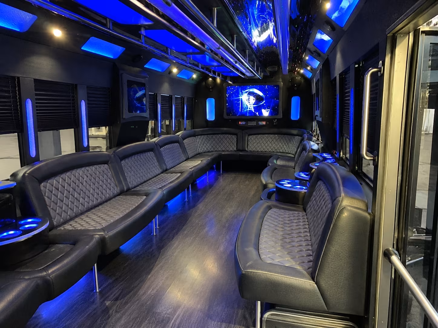 parsippany troy hills 28 passenger party bus interior