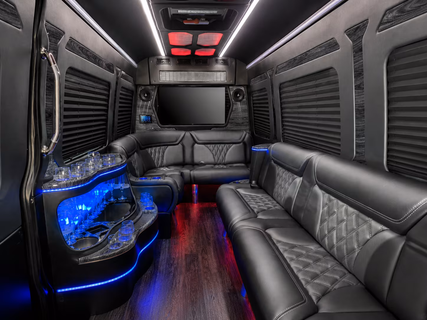 parsippany troy hills 30 passenger party bus interior